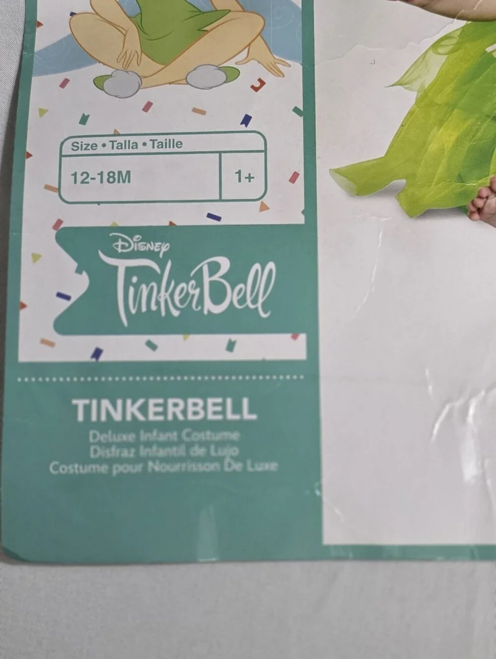 Disguise Disney Tinkerbell Fairy Tutu Dress with Pink Flower Accents 12-18mos